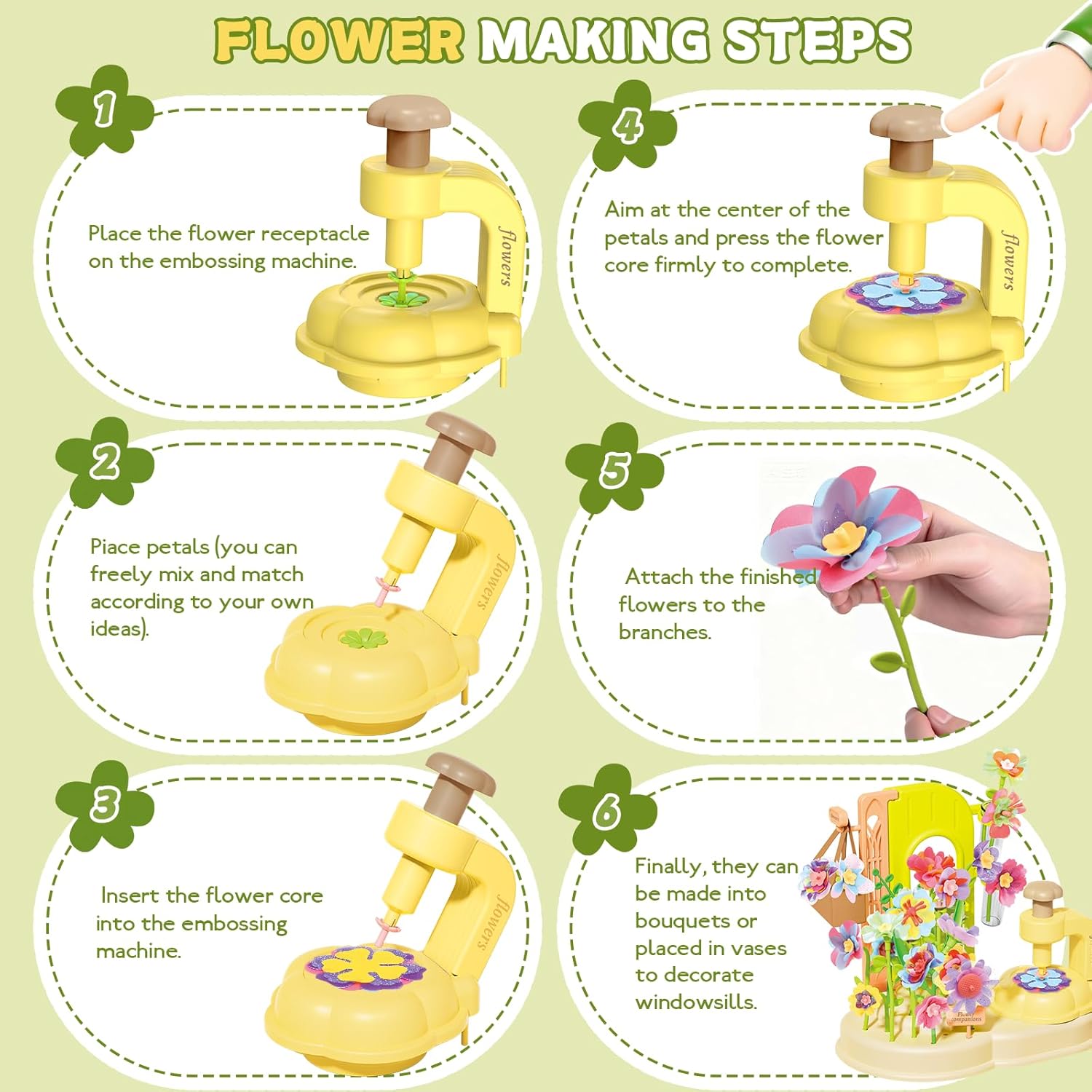 DIY Fabric Flower Bouquets Toys 150pcs Handmade Flower Making Set Simulated Flower Bouquet Machine