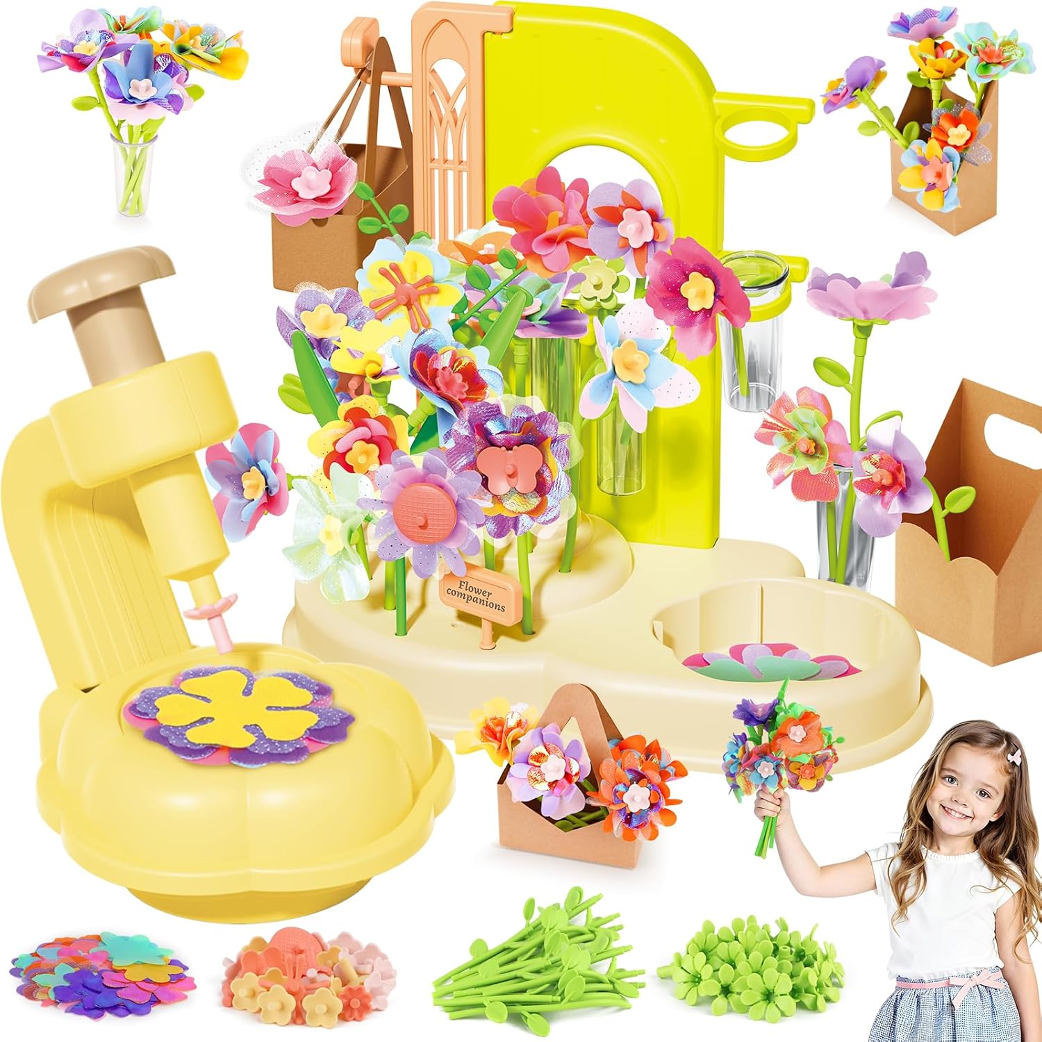 DIY Fabric Flower Bouquets Toys 150pcs Handmade Flower Making Set Simulated Flower Bouquet Machine