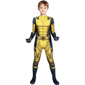 Kids James Howlett Costume Deady Pool Logan Cosplay Outfit Superhero Battle Suit for Children