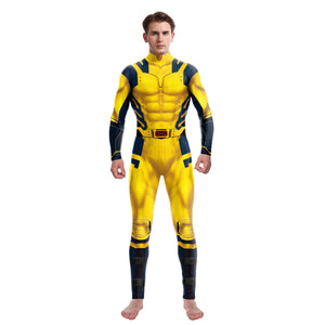 Adult James Howlett Halloween Costume Logan Cosplay Outfit Jumpsuit for Men