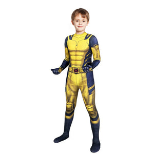 Kids James Howlett Costume Deady Pool Logan Cosplay Outfit Superhero Battle Suit for Children