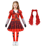 Girls Red Costume The Rise of Red Cosplay Dress Pants and Gloves for Halloween