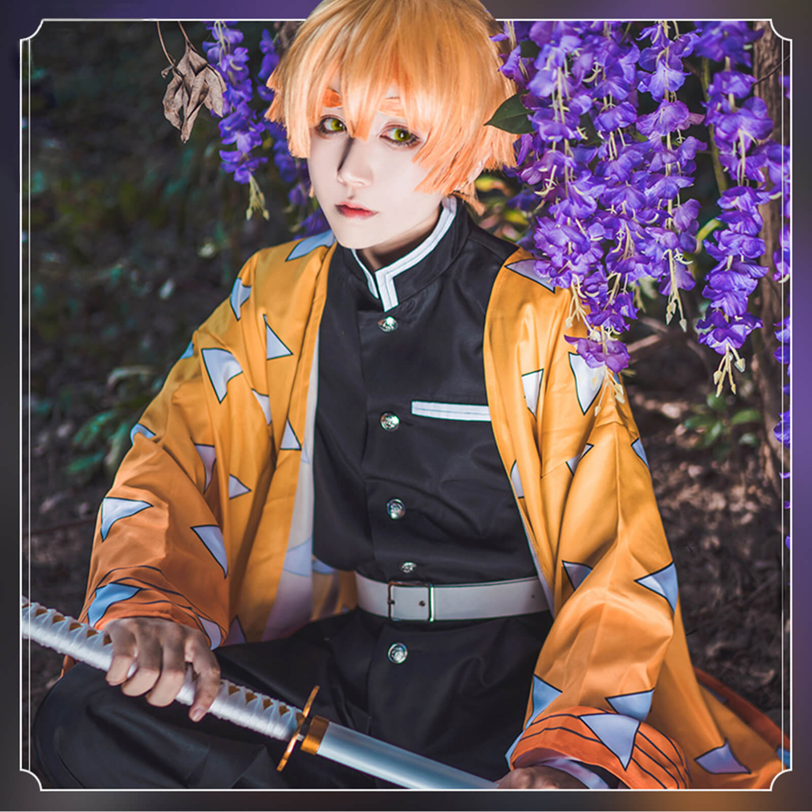 Zenitsu Costume Adult Kids Comic-Con Party Zenitsu Cosplay Outfit Full Set
