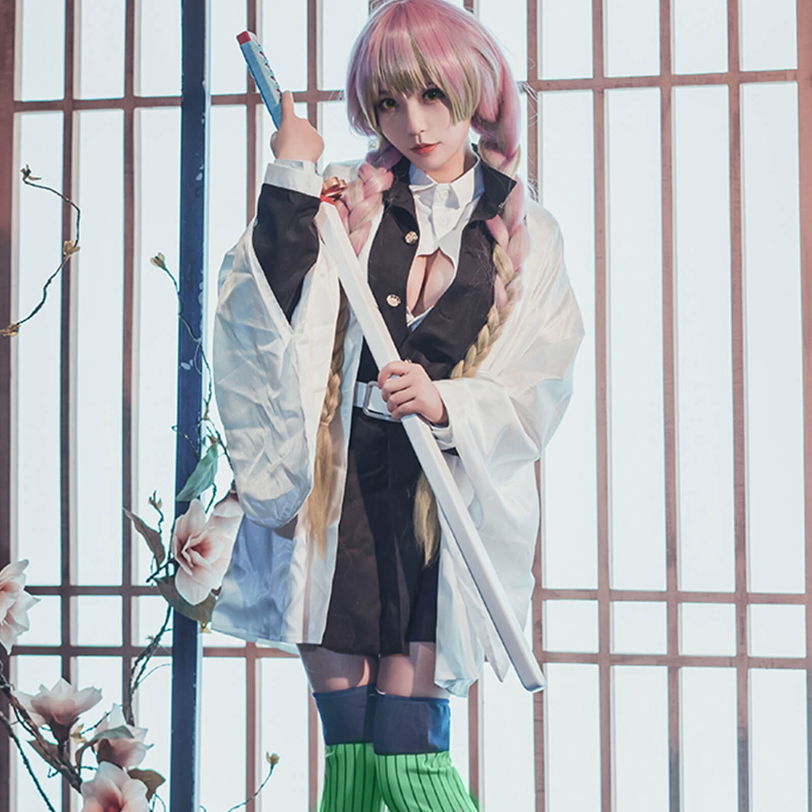 Mitsuri Kanroji Cosplay Outfit Halloween Mitsuri Costume Lady s Cospla Mitsuri Kanroji Cosplay Outfit Halloween Mitsuri Costume Lady s Cospla