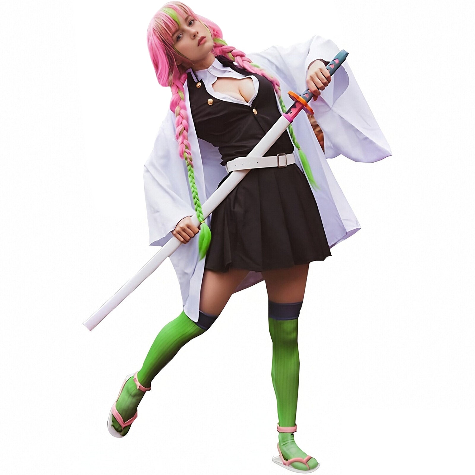 Mitsuri Kanroji Cosplay Outfit Party Carnival Mitsuri Costume Full Set