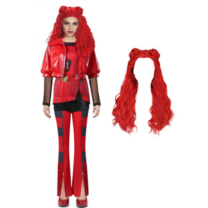 Girls Princess Red Costume The Rise Of RED Tops Vest and Pants Suit Halloween Cosplay Outfit