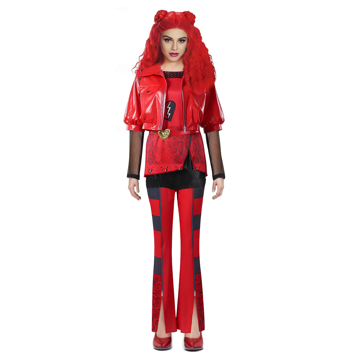 Girls Princess Red Costume The Rise Of RED Tops Vest and Pants Suit Halloween Cosplay Outfit