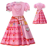 Adults Queen of Hearts Costume Pink Princess Bridget Dress and Wig Outfit for Cosplay