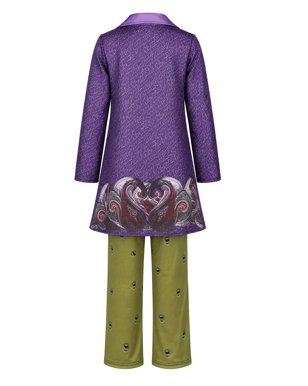Wonderland Mad Milliner Costume Purple Trench Coat Pants and Shirt 3pcs Set for Kids Adults Halloween Cosplay