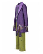 Wonderland Mad Milliner Costume Purple Trench Coat Pants and Shirt 3pcs Set for Kids Adults Halloween Cosplay