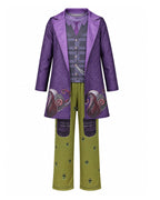 Wonderland Mad Milliner Costume Purple Trench Coat Pants and Shirt 3pcs Set for Kids Adults Halloween Cosplay