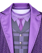 Wonderland Mad Milliner Costume Purple Trench Coat Pants and Shirt 3pcs Set for Kids Adults Halloween Cosplay
