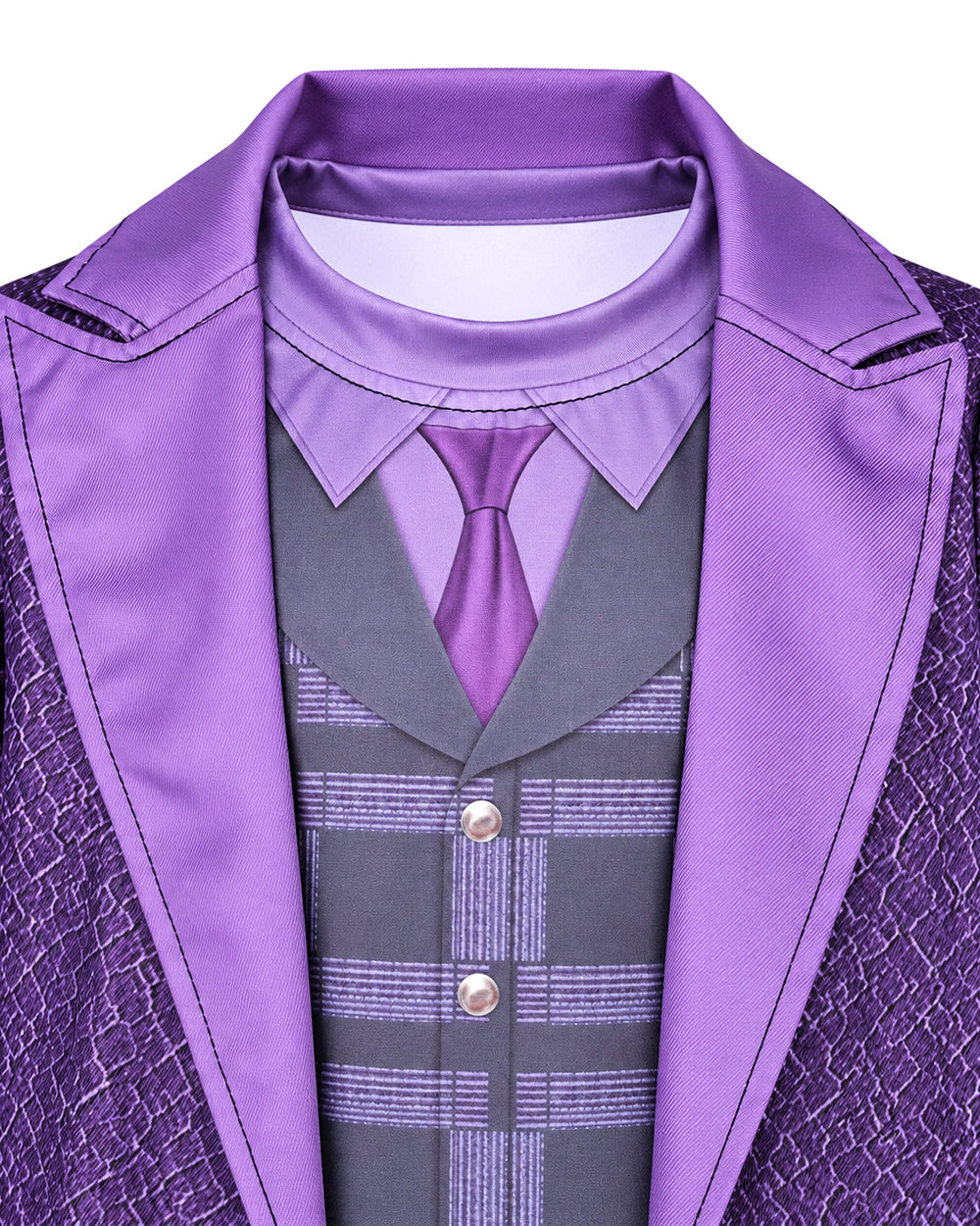 Wonderland Mad Milliner Costume Purple Trench Coat Pants and Shirt 3pcs Set for Kids Adults Halloween Cosplay