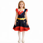 Girls Red Cosplay Dress Princess Red Fly Sleeve Dress Tutu Dress Halloween Costume
