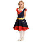 Girls Red Cosplay Dress Princess Red Fly Sleeve Dress Tutu Dress Halloween Costume