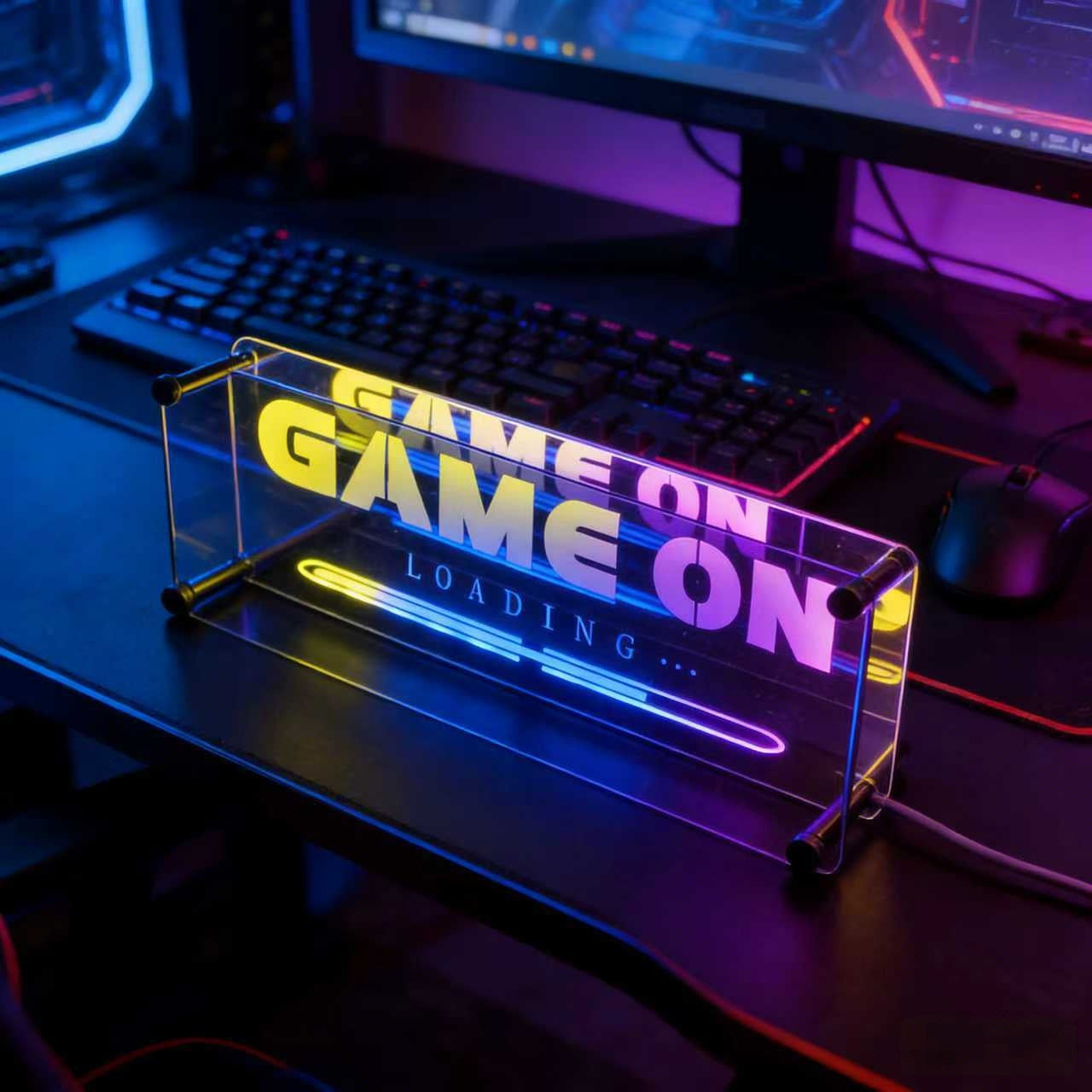 Desk Lamp Soccer LED Neon Acrylic Sign with Dynamic Color Effect for Indoors and Outdoors Decoration