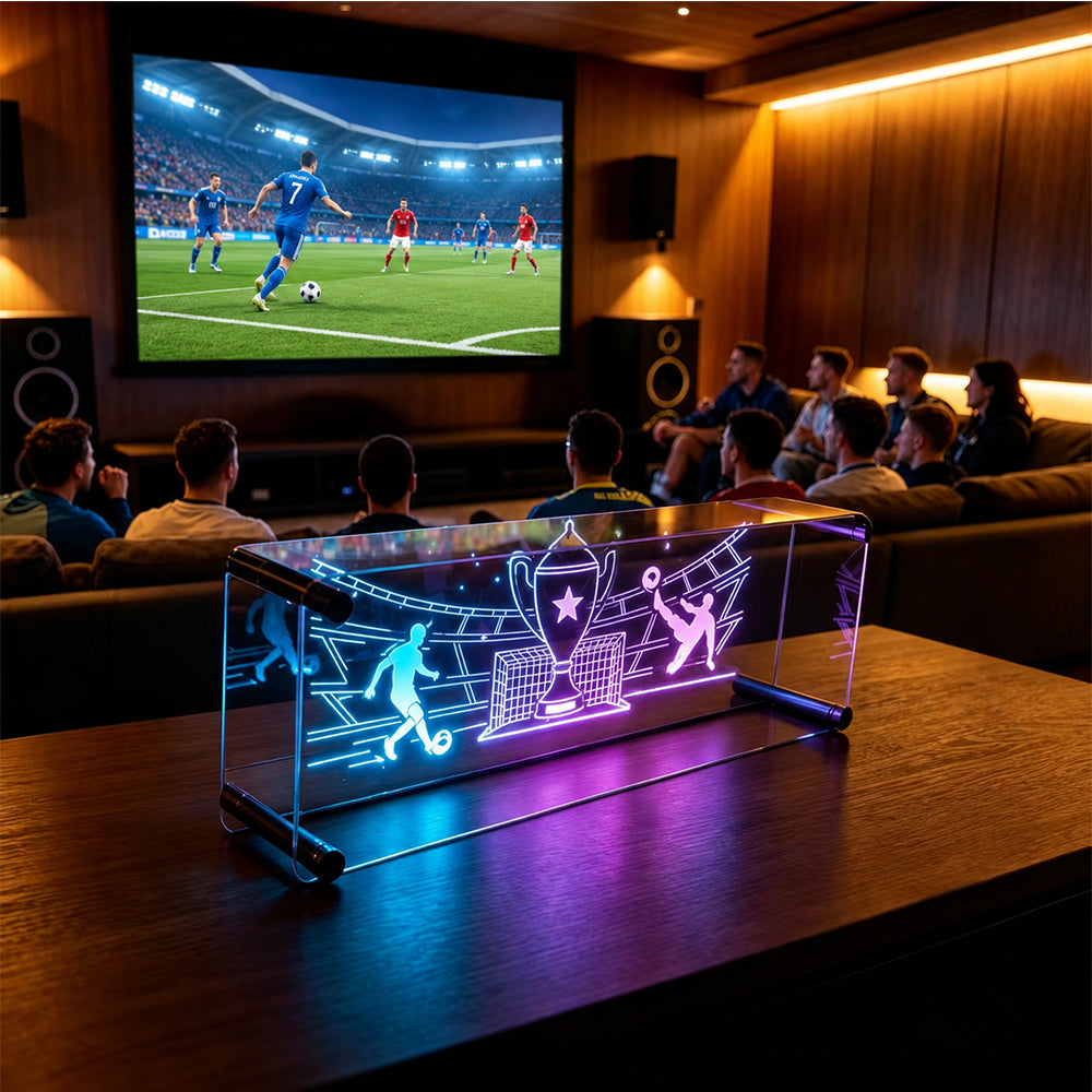 Desk Lamp Soccer LED Neon Acrylic Sign with Dynamic Color Effect for Indoors and Outdoors Decoration