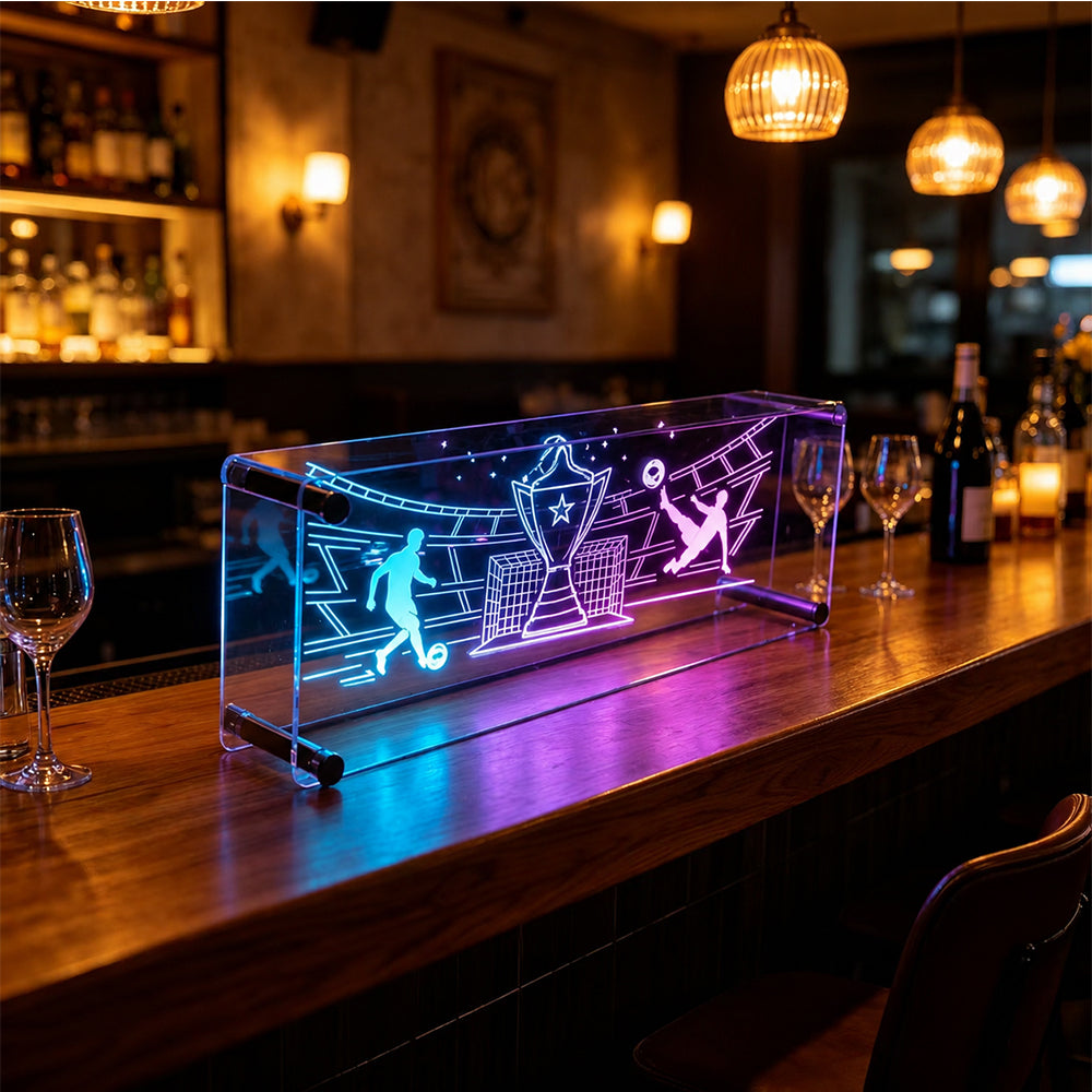 Desk Lamp Soccer LED Neon Acrylic Sign with Dynamic Color Effect for Indoors and Outdoors Decoration