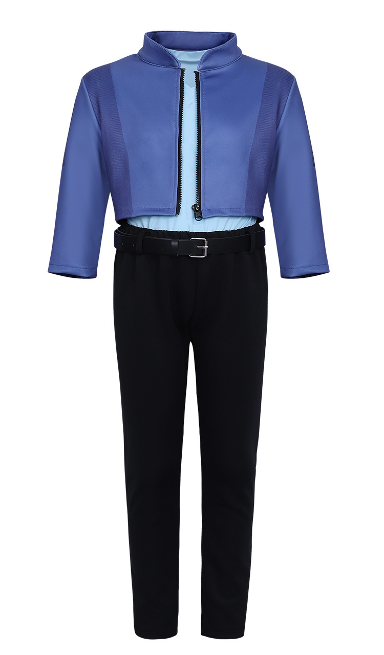 Kids Police Bunny Costume Blue Tops and Pants Outfit for Dress-up Parties