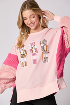Adult Christmas Sweatshirt Festive Sequined Pullover Xmas Party Clothes