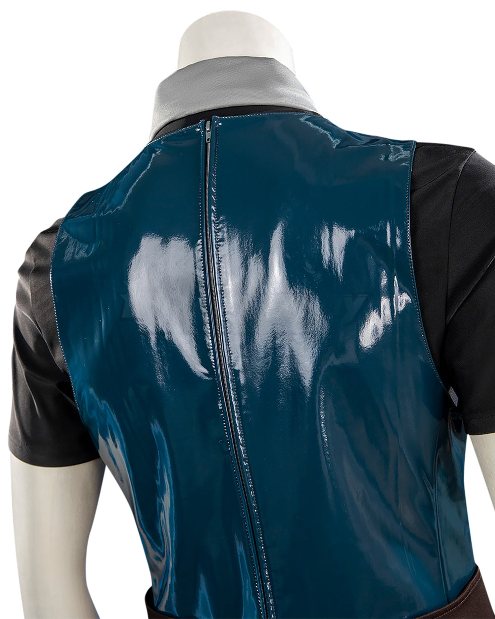 Men's Fighter Uniform Blue Trench Coat Pants and Vest Suit for Anime Expo Halloween Cosplay