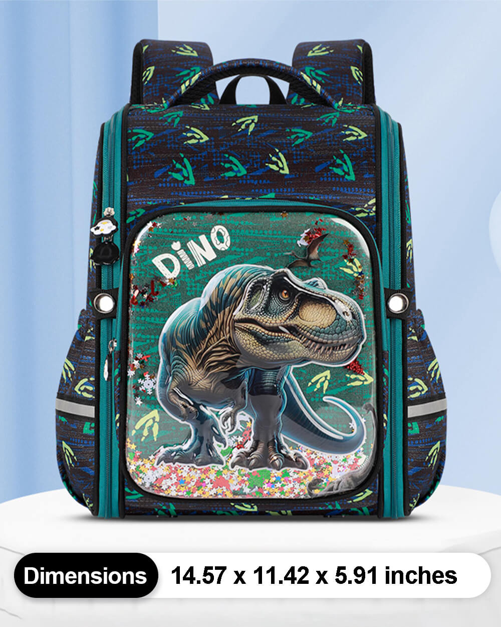 Dino 3D Backpack Kids Primary School Lightweight T-rex Backpack with Spine Protection