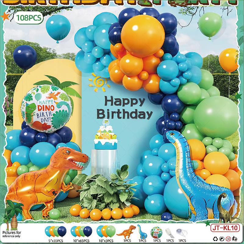 Dino Birthday Kit Dinosaur Balloon Garland Arch Party Decorations for Kids Jurassic Party Supplies
