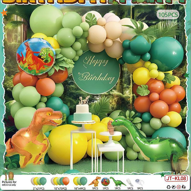 Dino Birthday Kit Dinosaur Balloon Garland Arch Party Decorations for Kids Jurassic Party Supplies