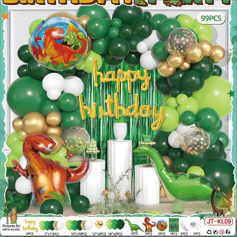 Dino Birthday Kit Dinosaur Balloon Garland Arch Party Decorations for Kids Jurassic Party Supplies