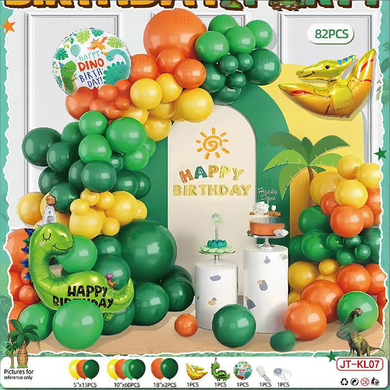 Dino Birthday Kit Dinosaur Balloon Garland Arch Party Decorations for Kids Jurassic Party Supplies