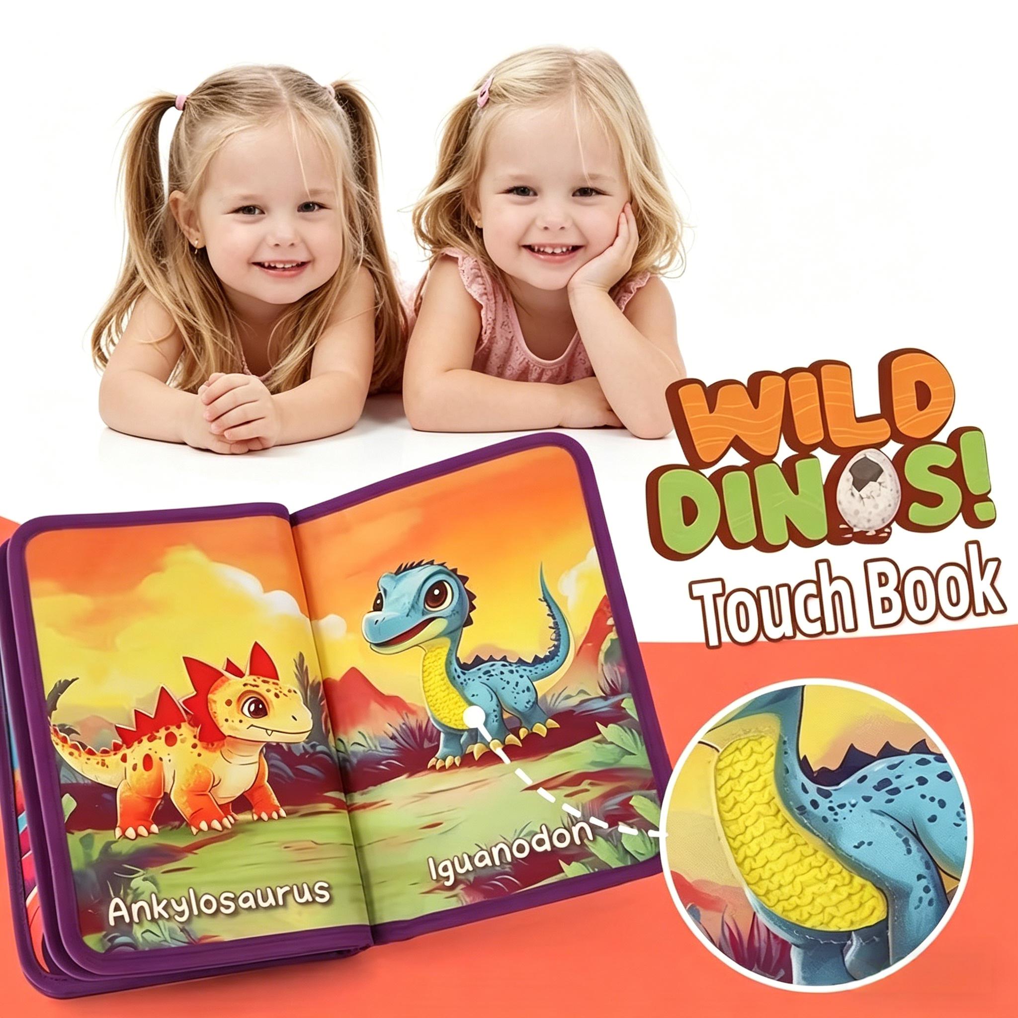 Dino Cloth Book Touch Soft Book Interactive Educational Sensory Play Book for Toddlers 6 Months +
