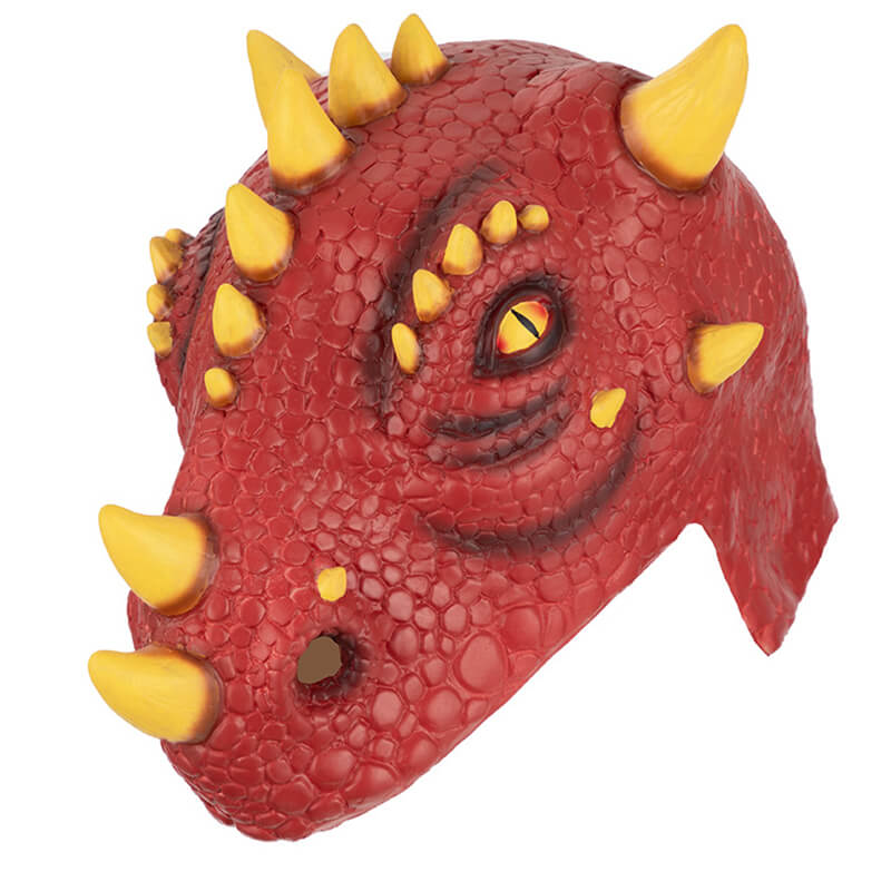 Dino Latex Head Mask Jurassic Cosplay Mask Halloween Costume Accessory for Adults & Teens