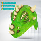 Dino Latex Head Mask Jurassic Cosplay Mask Halloween Costume Accessory for Adults & Teens