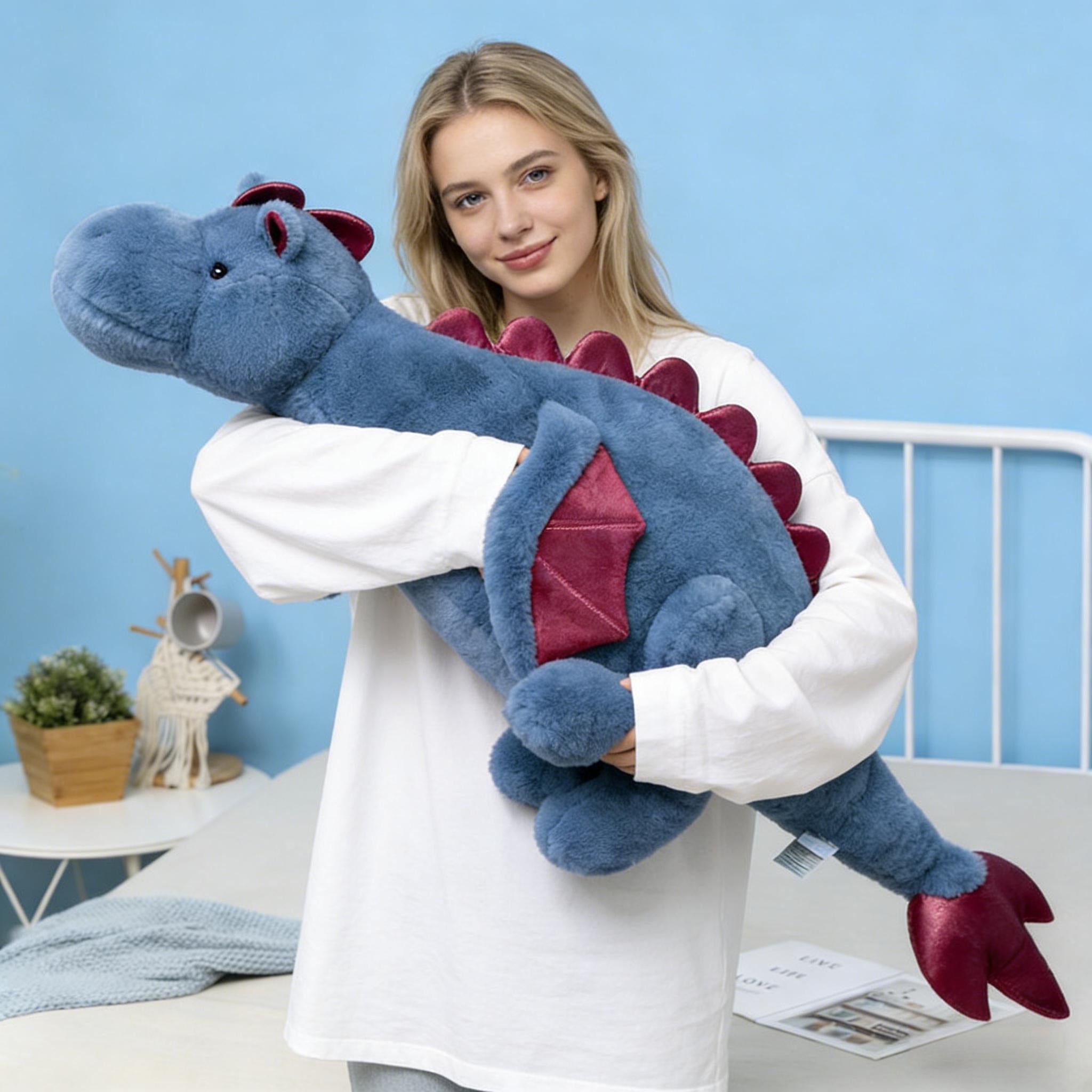 Soft Dragon Stuffed Animals with Wings Dino Plush Toy Cuddly Dragon Doll for Kids and Adults