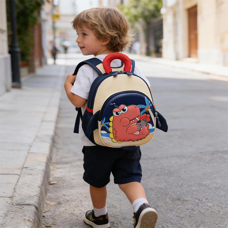 Dino Preschool Backpack Cartoon Lightweight Backpack with Reflective Strip For Kids Aged 3–5