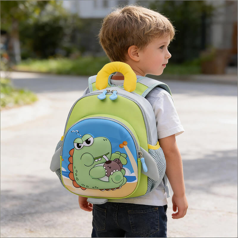 Dino Preschool Backpack Cartoon Lightweight Backpack with Reflective Strip For Kids Aged 3–5