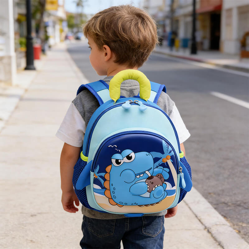 Dino Preschool Backpack Cartoon Lightweight Backpack with Reflective Strip For Kids Aged 3–5