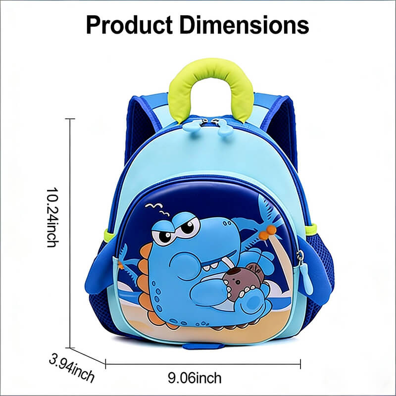 Dino Preschool Backpack Cartoon Lightweight Backpack with Reflective Strip For Kids Aged 3–5