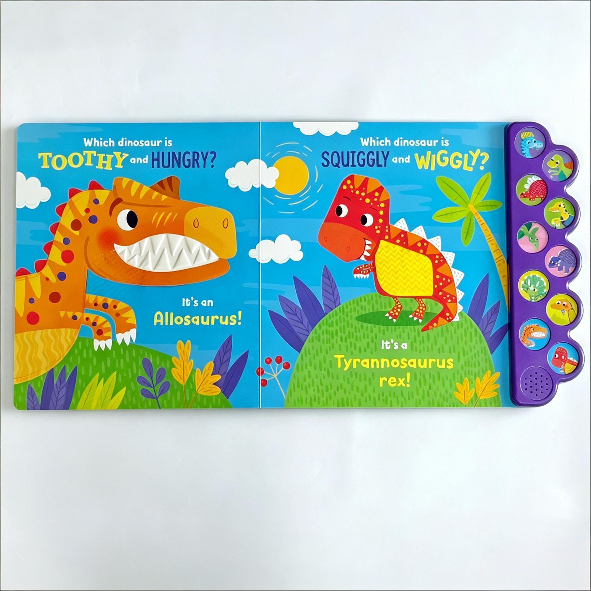 Dino Sound Book Touch and Feel Book with 10 Buttons Early Learning Toy for Toddlers