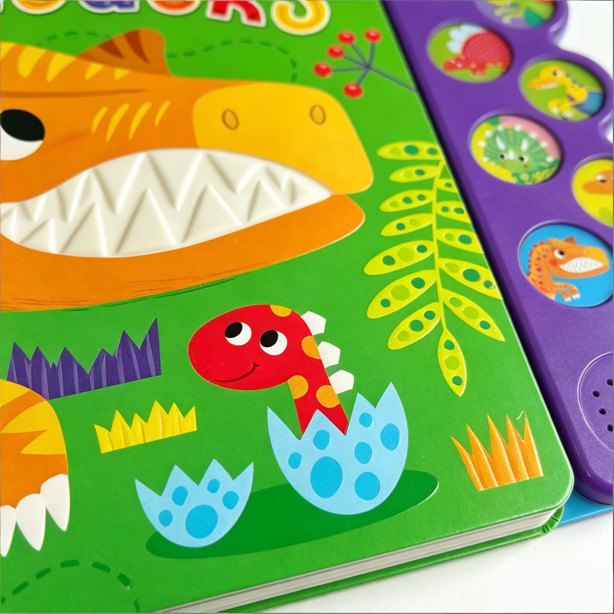 Dino Sound Book Touch and Feel Book with 10 Buttons Early Learning Toy for Toddlers