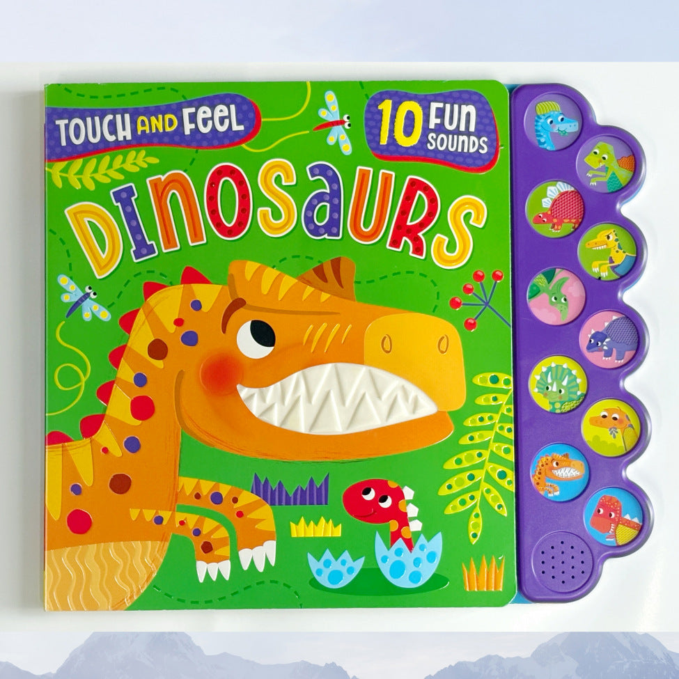 Dino Sound Book Touch and Feel Book with 10 Buttons Early Learning Toy for Toddlers