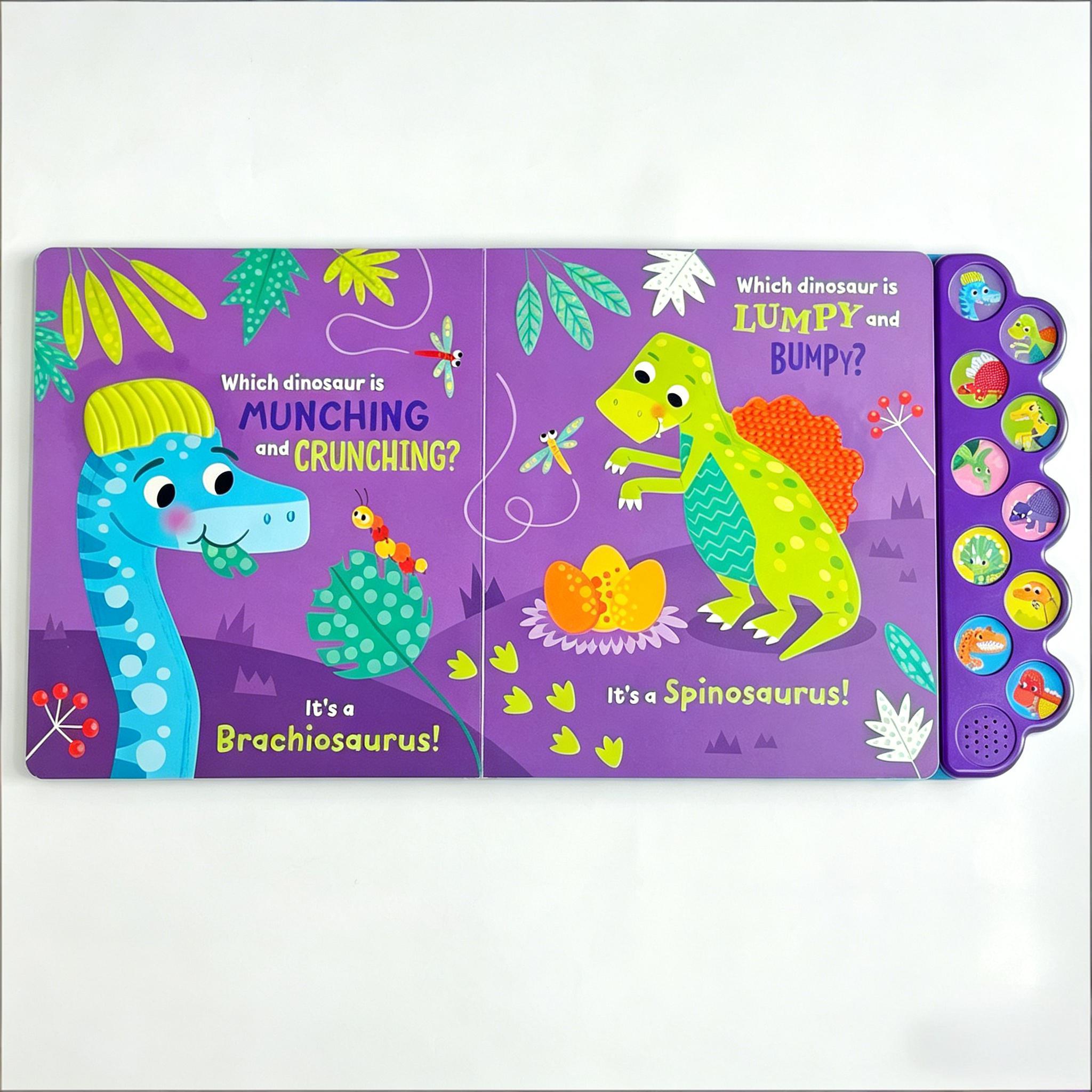 Dino Sound Book Touch and Feel Book with 10 Buttons Early Learning Toy for Toddlers