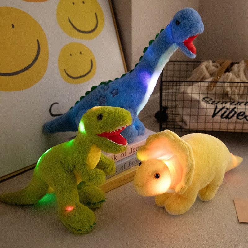 Dino Stuffed Animals Light-up T‑Rex Triceratops Brachiosaurus Plush Toy For Boys and Girls