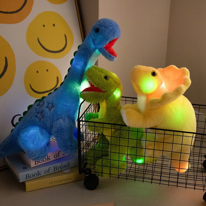 Dino Stuffed Animals Light-up T‑Rex Triceratops Brachiosaurus Plush Toy For Boys and Girls
