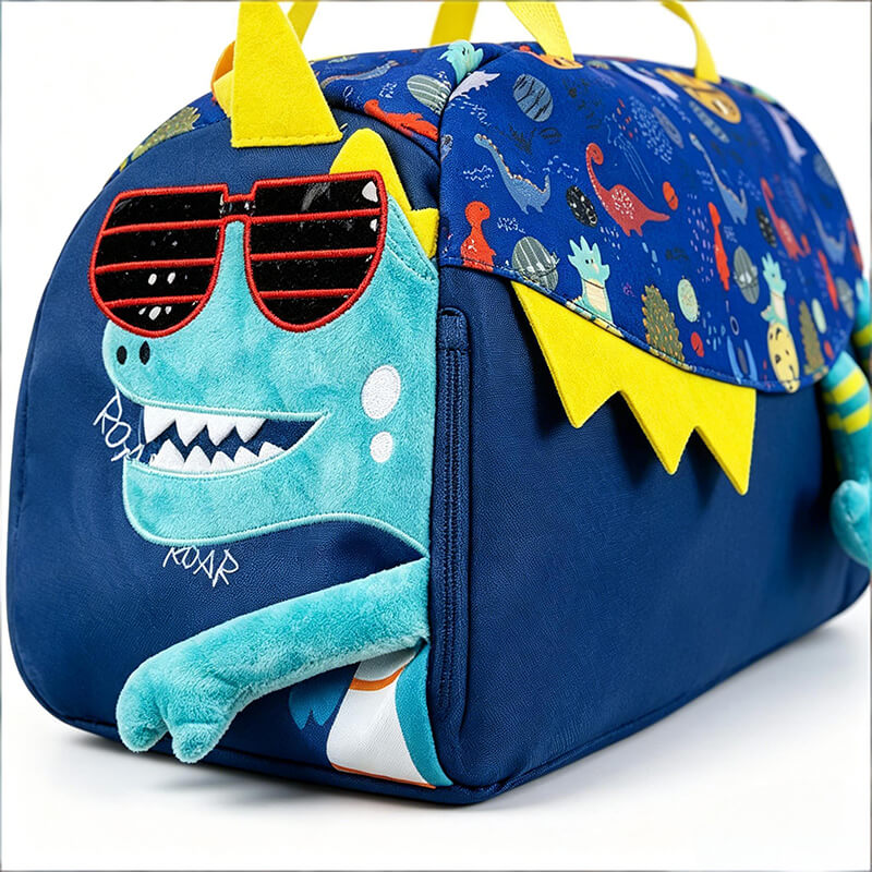 Dino Travel Duffle Bag 3D Large-Capacity Travel Bag Lightweight Cartoon Bag for School and Outings
