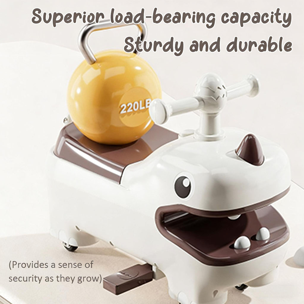 Dino Wiggle Car Funny Baby Gliding Car with 360° Silent Wheels and Dazzling Headlights