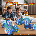 4WD RC Twist Car Dino 360° Stunt Car Dual Control Electric Climbing Car