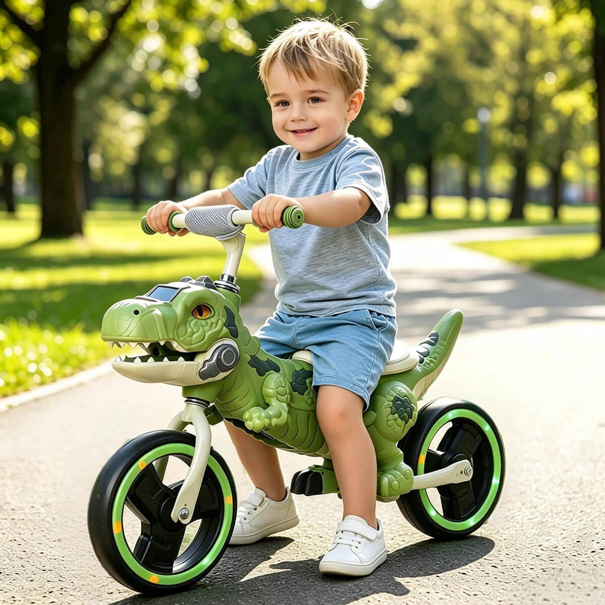 10'' Dinosaur Balance Bike No-Pedal Toddler Training Bicycle with CPC Certification for Kids Aged 18 Months +