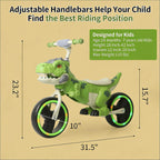 10'' Dinosaur Balance Bike No-Pedal Toddler Training Bicycle with CPC Certification for Kids Aged 18 Months +