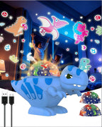 Dinosaur Night Light Projector with Dino & Star Dual Films 360° Rotation Dimmable Lamp for Kids